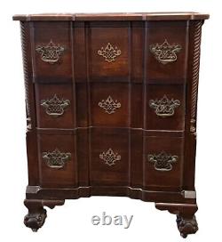 Antique chippendale block front ball & claw bachlors chest dresser fantastic