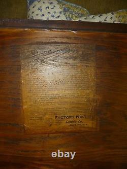 Antique oak Desk Library table ornate Larkin co chippendale feet refinished 1900