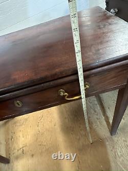 Antique walnut chippendale card game table yellow pine old surface 1760