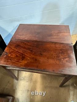 Antique walnut chippendale card game table yellow pine old surface 1760