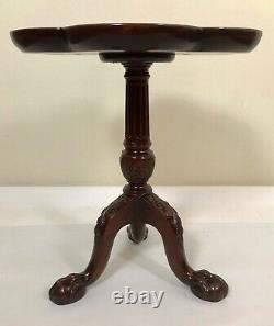 Ardley Hall Chippendale Style Mahogany Pie Crust Table with Ball & Claw Feet