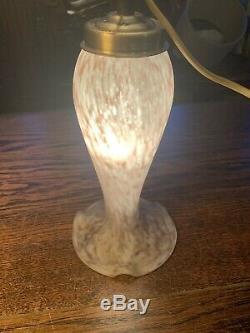 Art Nouveau French Genuine Vincent Cadeux Glass Table Lamp, Art Deco, Vintage