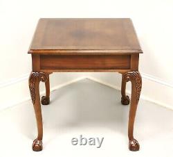 BAKER Burl Walnut Banded Chippendale Ball in Claw Side Table