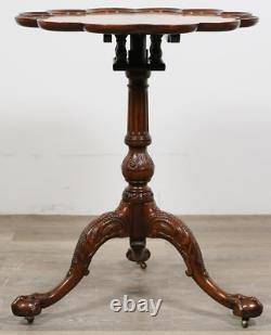BAKER Stately Homes Collection Round Tilt Top Mahogany Table Claw & Ball Casters