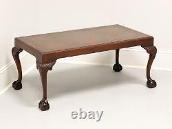 BARNARD & SIMONDS Mahogany and Leather Chippendale Ball in Claw Coffee Table