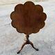 Baker Carved Chippendale Mahogany Pie Crust Tilt Top Accent End Side Table