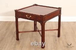 Baker Chinese Chippendale Style Mahogany Side Table