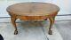 Baker Co. Chippendale Style Walnut Ball&claw 42 X 30 Oval Top Coffee Table
