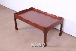 Baker Furniture Chinese Chippendale Carved Mahogany Coffee Table, Refinished