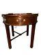 Baker Furniture Chinese Chippendale Carved Mahogany Drum Side Accent Table 26