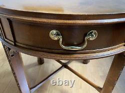 Baker Furniture Chinese Chippendale Carved Mahogany Fretwork Tea, Side Table