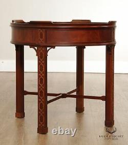 Baker Furniture Chinese Chippendale Style Mahogany One Drawer Side Table