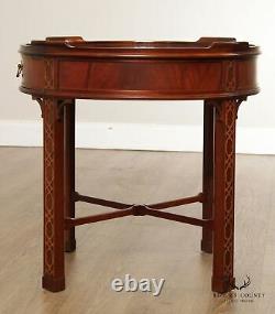 Baker Furniture Chinese Chippendale Style Mahogany One Drawer Side Table