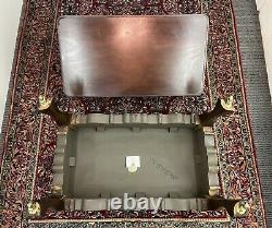Baker Furniture Chippendale Canterbury Mahogany 2 Piece Magazine Book Stand
