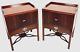 Baker Furniture Chippendale Carved Mahogany Nightstand, A Pair