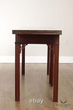 Baker Furniture Chippendale Mahogany Filp-Top Console Table