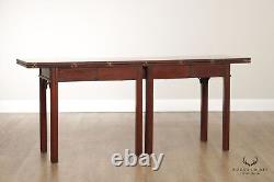 Baker Furniture Chippendale Mahogany Filp-Top Console Table