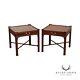 Baker Furniture Chippendale Style Vintage Pair Of Mahogany Side Tables
