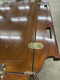 Baker Furniture Co chippendale style Butler's tray Coffee table Brass Hinged Wow