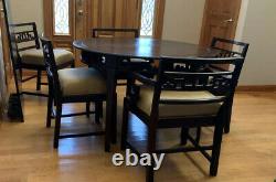 Baker Furniture Company Michael Taylor Chinoiserie Dining Table & 5 Chairs RARE