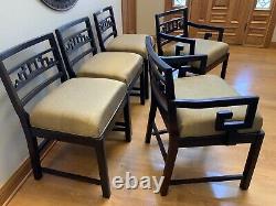Baker Furniture Company Michael Taylor Chinoiserie Dining Table & 5 Chairs RARE