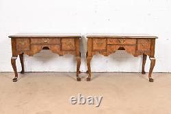 Baker Furniture Georgian Banded Burled Walnut Server or Dressing Table