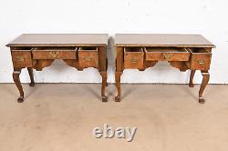 Baker Furniture Georgian Banded Burled Walnut Server or Dressing Table