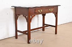 Baker Furniture Georgian Carved Mahogany Writing Desk or Console Table