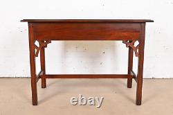 Baker Furniture Georgian Carved Mahogany Writing Desk or Console Table