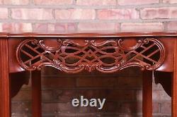 Baker Furniture Historic Charleston Chippendale Carved Mahogany Pembroke Tables