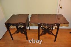 Baker Furniture Historic Charleston Chippendale Mahogany Pembroke Tables-Pair