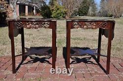 Baker Furniture Historic Charleston Chippendale Mahogany Pembroke Tables-Pair