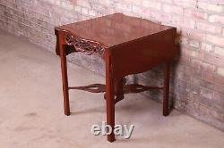 Baker Furniture Historic Charleston Collection Carved Mahogany Pembroke Table