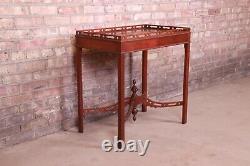 Baker Furniture Historic Charleston Collection Carved Mahogany Tea Table