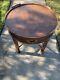 Baker Furniture Mahogany Accent End Drum Table One Drawer Chinese Chippendale