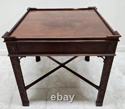 Baker Furniture Mahogany Accent End Table One Drawer Chinese Chippendale