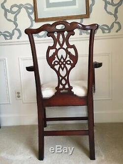 Baker Furniture Mahogany Chippendale Historic Charleston Arm Chair New Upholster