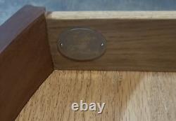 Baker Furniture Mahogany Round Drum Top Occasional Table Two Drawer Casters