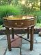 Baker Furniture Round Chippendale Mahogany 1 Drawer End Table