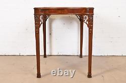 Baker Furniture Stately Homes Collection Carved Mahogany Tea Table, Refinished