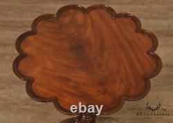 Baker George III Chippendale Style Mahogany Pie Crust Tilt Top Table (A)
