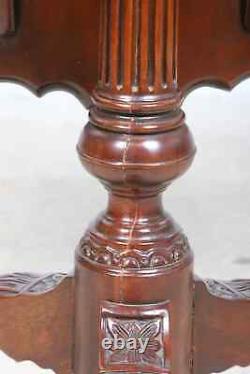 Baker Historic Charleston Carved Chippendale Mahogany Pie Crust Tilt Top Table