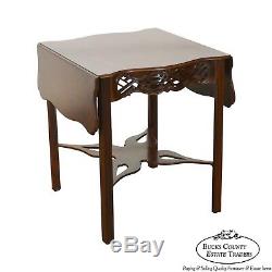 Baker Historic Charleston Collection Mahogany Chippendale Drop Leaf Side Table