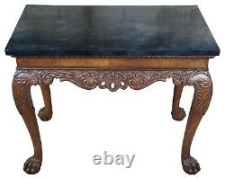 Baker Stately Home Chippendale Mahogany Faux Marble Console Server Dry Bar Table