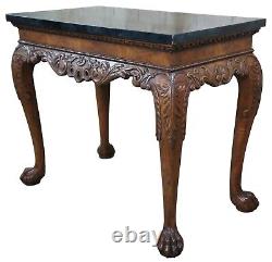 Baker Stately Home Chippendale Mahogany Faux Marble Console Server Dry Bar Table