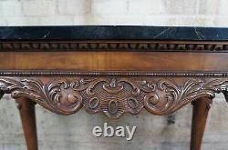 Baker Stately Home Chippendale Mahogany Faux Marble Console Server Dry Bar Table