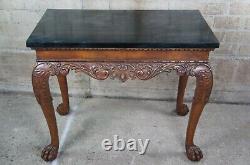 Baker Stately Home Chippendale Mahogany Faux Marble Console Server Dry Bar Table