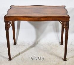 Baker Stately Homes Collection Flame Mahogany Carved Marlborough Tea Table