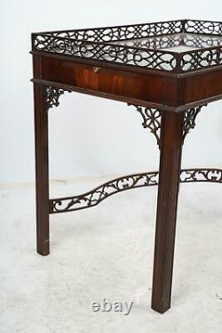 Baker Williamsburg Collection Mahogany Chippendale Tea Table Silver Table Rare