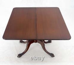 Ball & Claw Chippendale Style Mahogany Expandable Flip Top Game Console Table